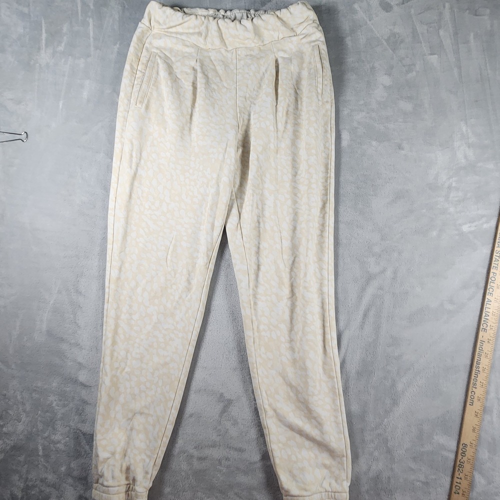 Fabletics High Waisted Pocket Jogger Pants Women's XS Animal Print Beige